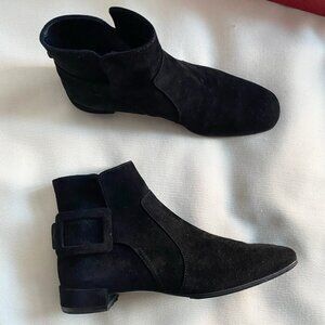 Roger Vivier black suede “Polly” boots, size 35.5